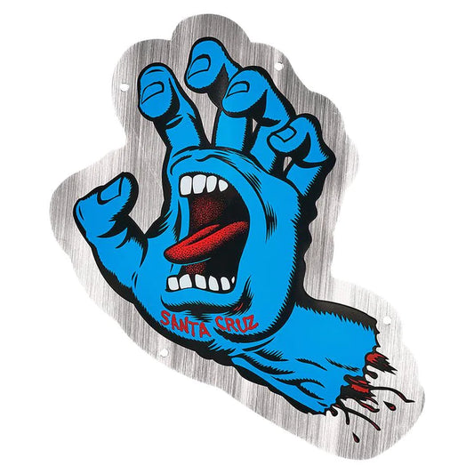 Santa Cruz Screaming Hand Shop Sign Metal Silver and Blue O/S