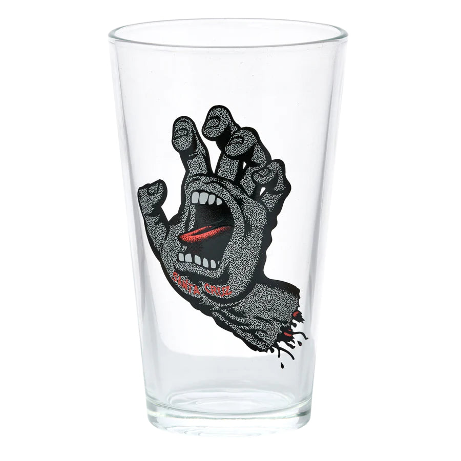 Santa Cruz Flier Hand Pint Glass Clear O/S