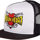 SANTA CRUZ Men's Poison Heart Mesh Mid Profile Trucker Adjustable Hat One Size,Black/White