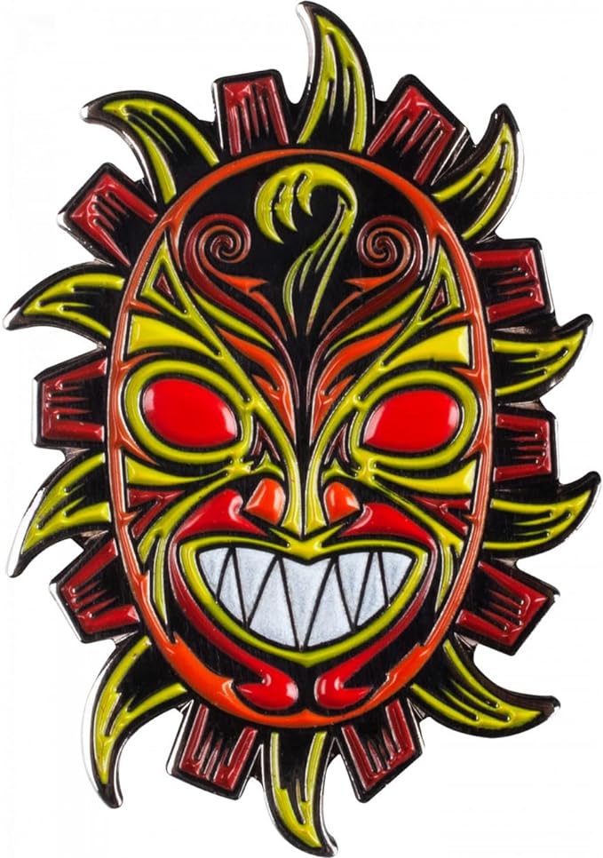 Powell Peralta Guerrero Mask Lapel Pin Glow in the Dark teeth O/S multi color