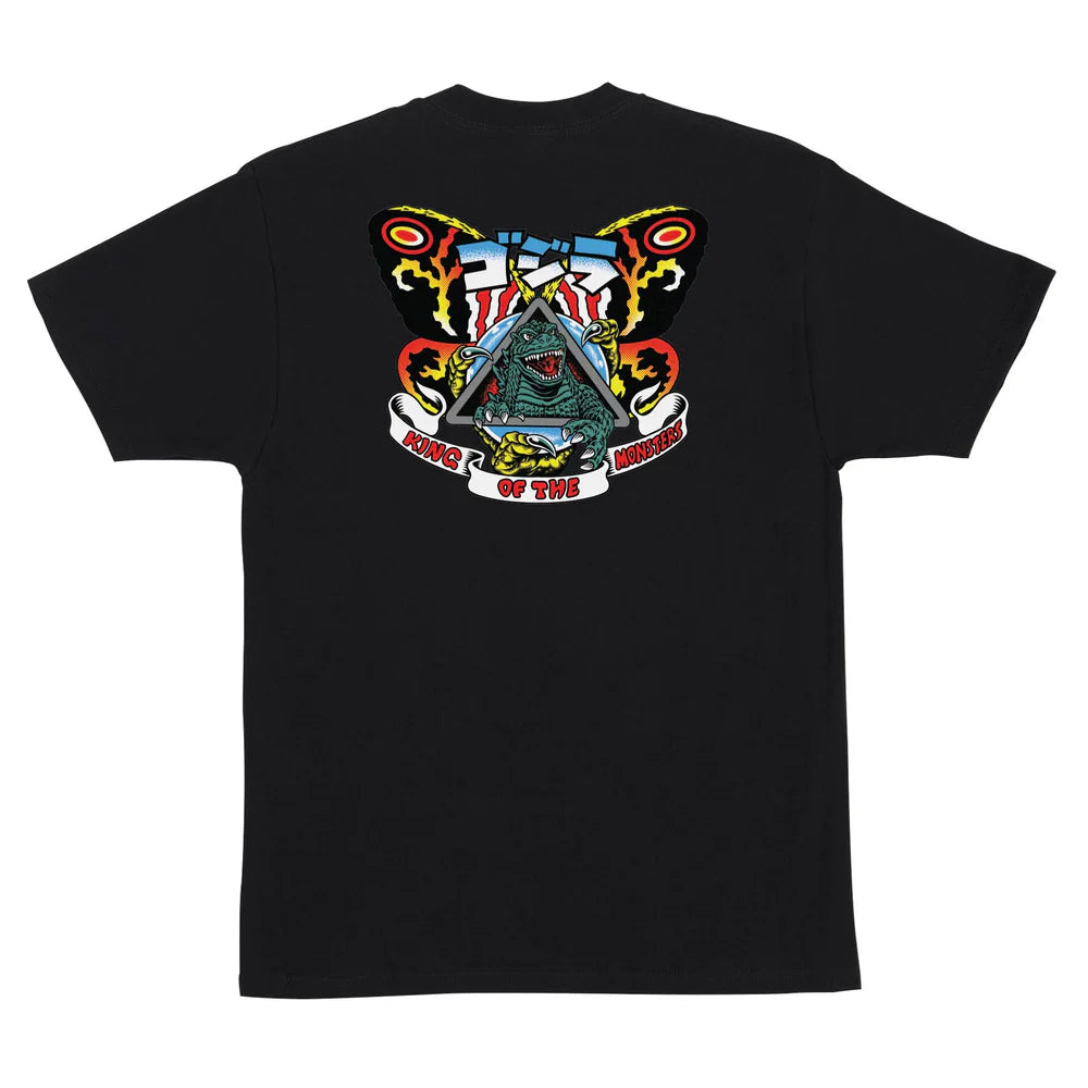 Godzilla Natas Mothra Mens Santa Cruz Black T-Shirt