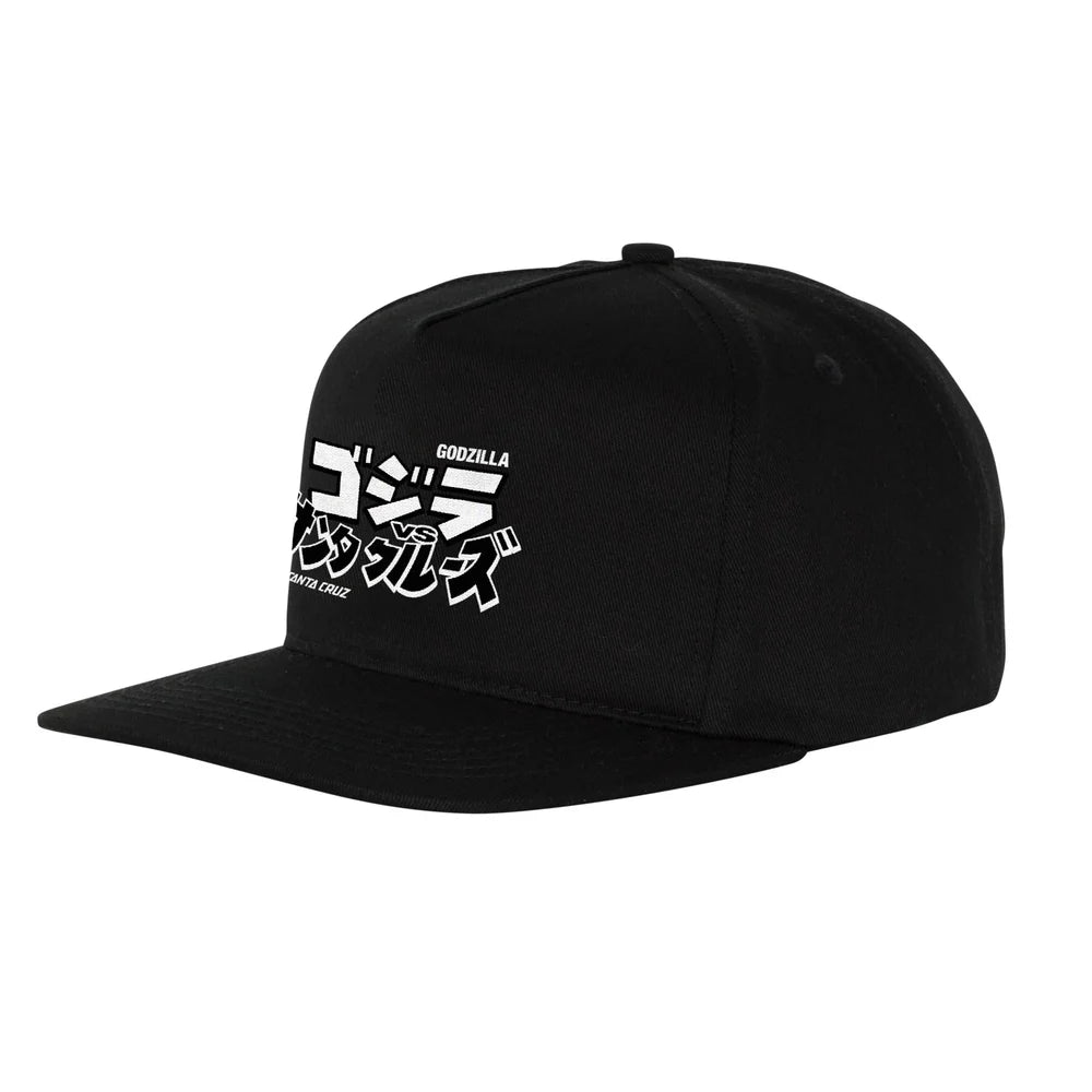 Godzilla VS Santa Cruz Black Snapback Hat