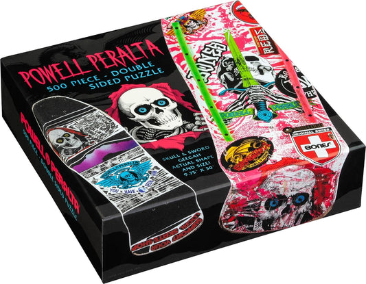 Powell Peralta Skull & Sword GeeGah Skateboard Deck Puzzle Pink 500 Pieces