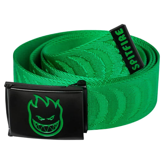 Spitfire Wheels Web Belt Big Head Cresent Jacquard Green