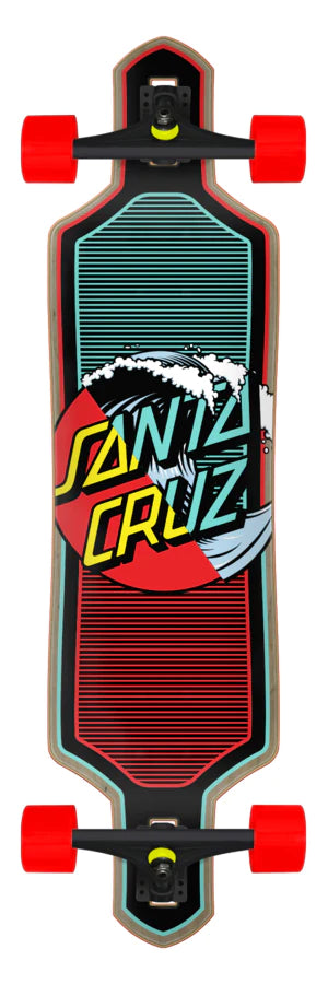 Santa Cruz Skateboards Complete Wave Dot Splice Drop Thru Longboard Cruzer 9.0in x 36in