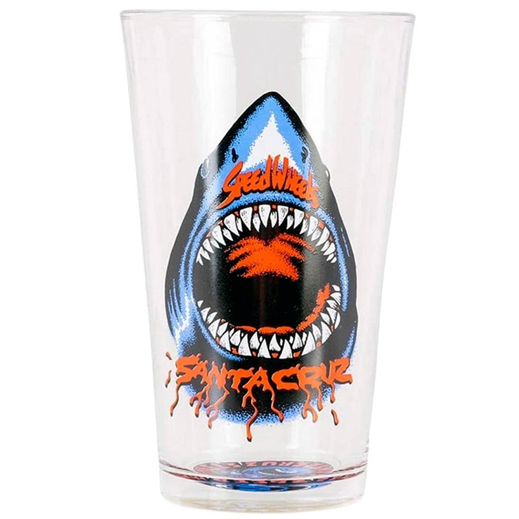 Santa Cruz Speed Wheels Shark Pint Glass Clear O/S