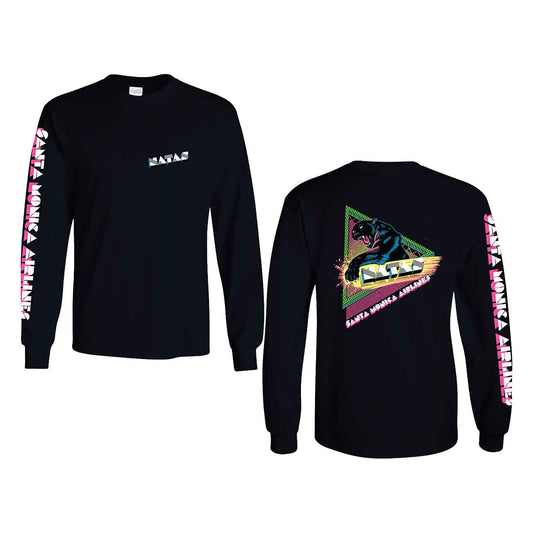 Santa Monica Airlines Alex Aronovich Natas Panther Neon Longsleeve Tee Black