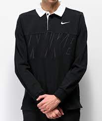 Nike SB Dri-Fit Black Long Sleeve Polo Shirt-SMALL