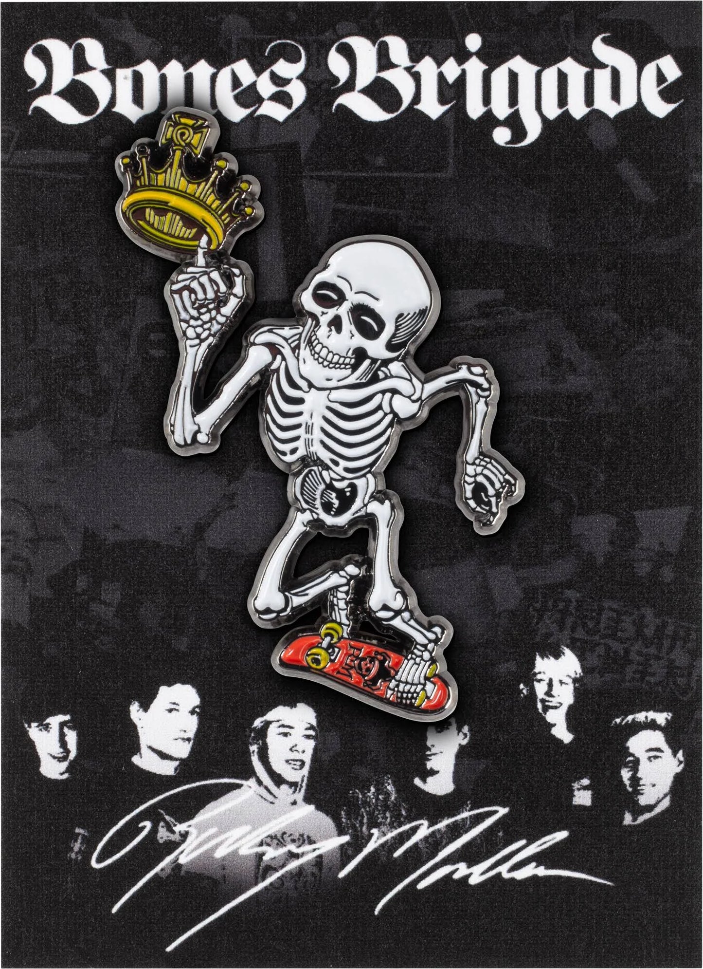 Powell Peralta Lapel Pin Bones Brigade Series 15 Rodney  Mullen Skeleton and Crown