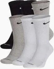 Nike Men`s Everyday Plus Cushioned Training Crew Socks 3 Pack