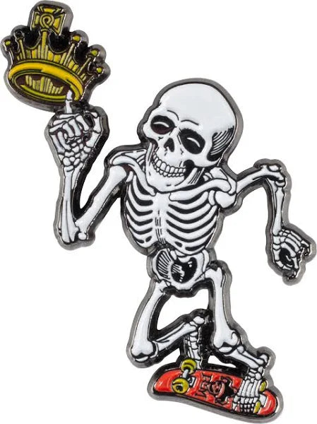 Powell Peralta Lapel Pin Bones Brigade Series 15 Rodney  Mullen Skeleton and Crown