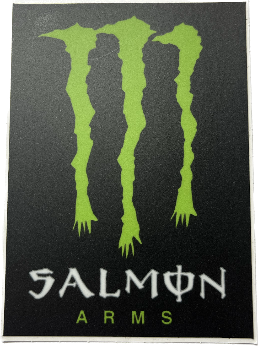 Salmon Arms Monster Arms Snowboard sticker 4"