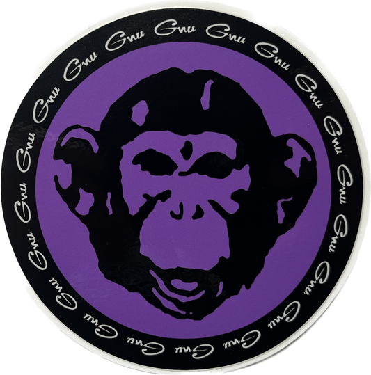 Gnu Snowboards Monkey Circle Sticker 4" Assorted colors