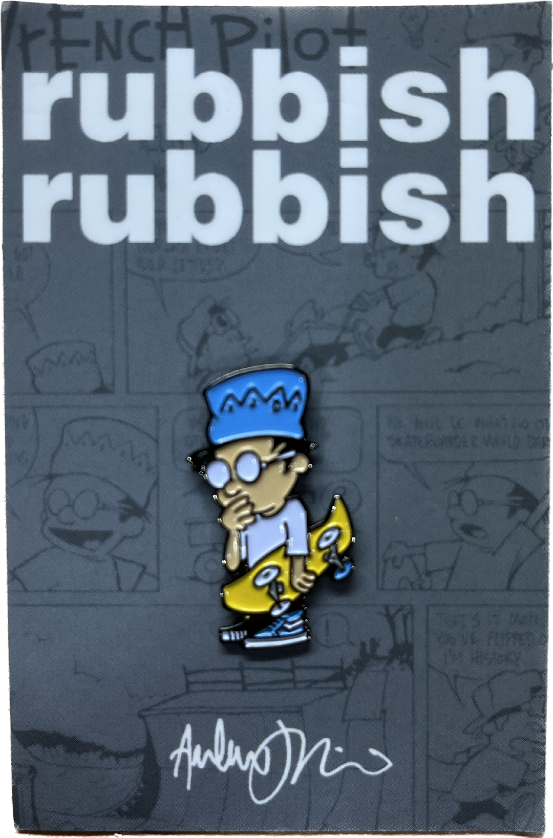 Rubbish Rubbish Andy Jenkins Wrench Pilot Kid Lapel Pin