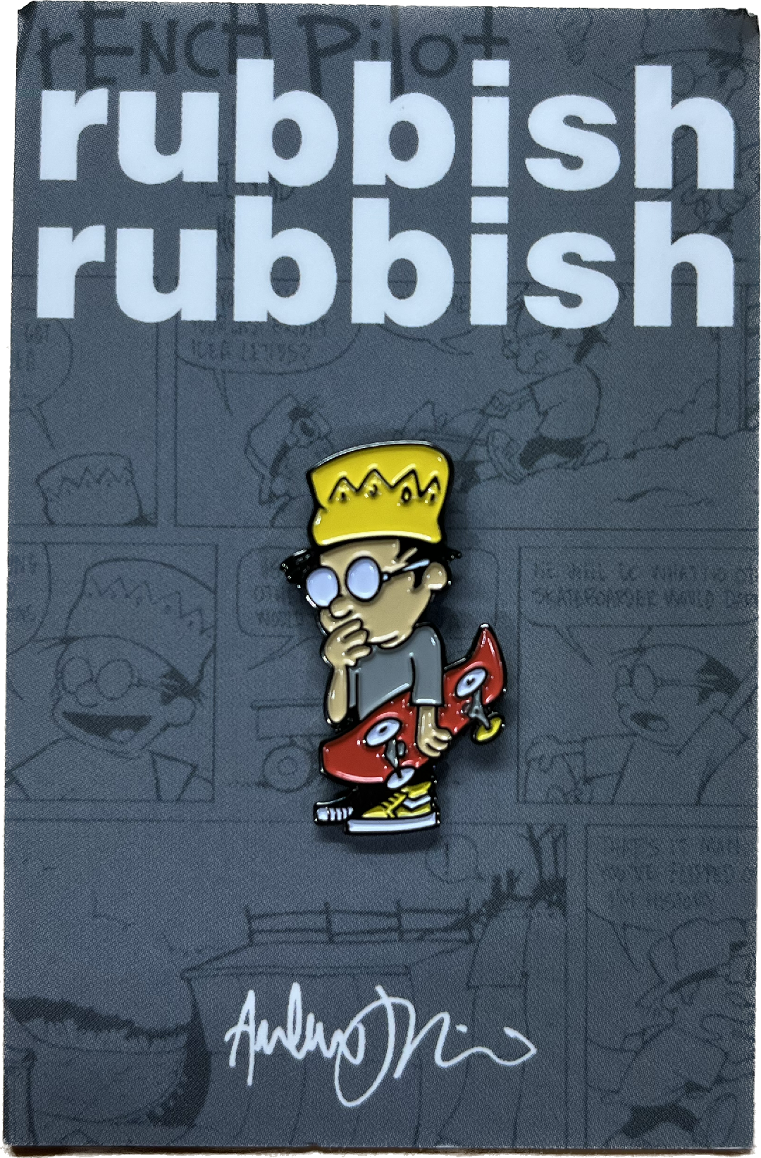 Rubbish Rubbish Andy Jenkins Wrench Pilot Kid Lapel Pin