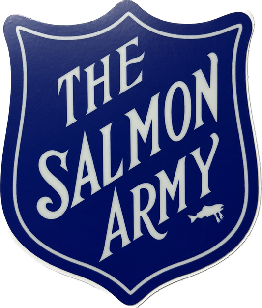 Salmon Arms The Salmon Army Snowboarding Sticker 4"