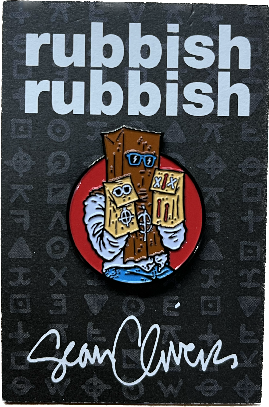 Rubbish Rubbish Paper Bag Puppet Show Art By Sean Cliver Lapel Pin