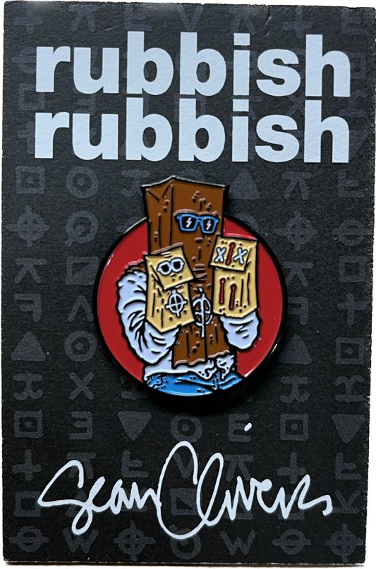 Rubbish Rubbish Paper Bag Puppet Show Art By Sean Cliver Lapel Pin