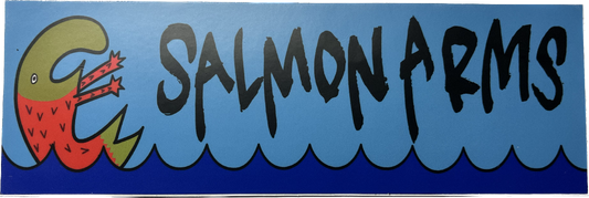 Salmon Arms Waves Snowboard Bumper sticker 6"