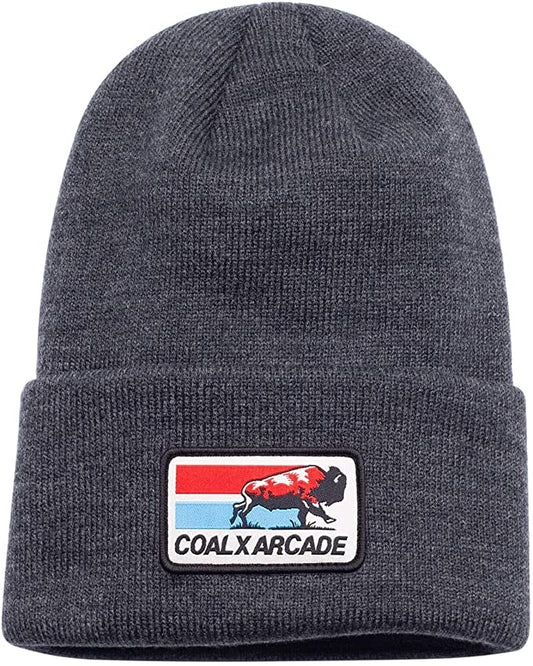 Coal Bison Fine Knit Cuffed Beanie