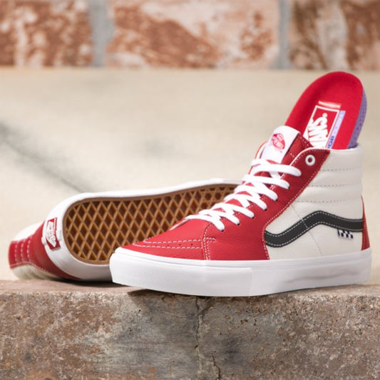 Vans Sport Leather Skate Sk8-Hi (Chili Pepper/White)